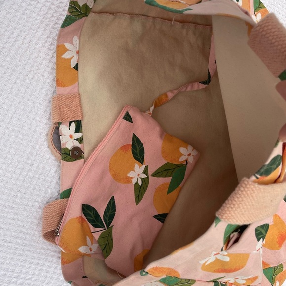 Floral Peach Tote Bag - Picture 6 of 7